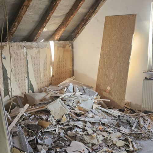 Alles 'Alte' muss raus! Steine, Heraklith-Platten, Holz, ...