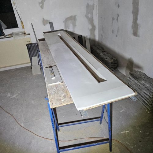 Gespachtelt, geschliffen & grundiert ist das Modul bereit zur Montage!